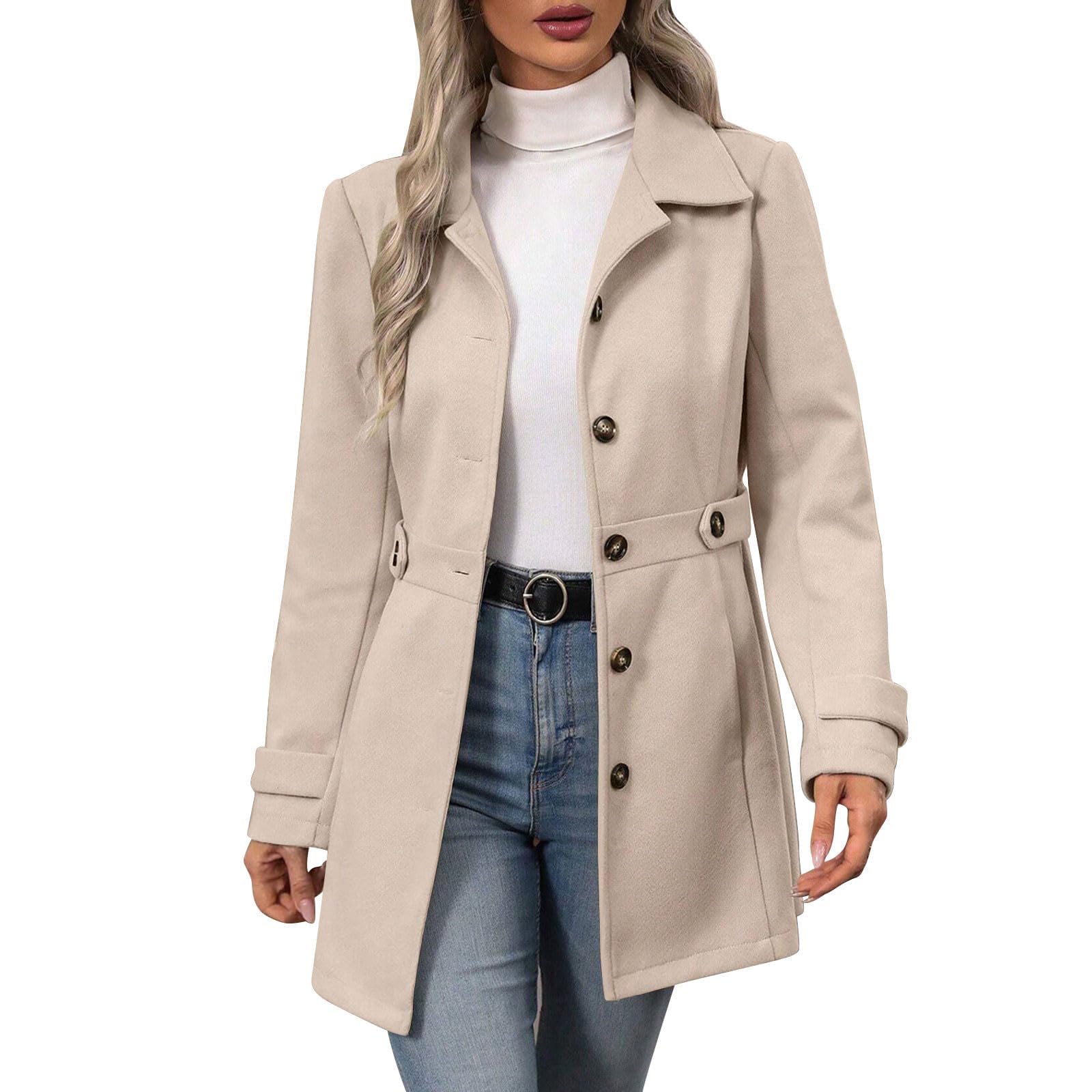 Płaszcz damski długi trencz elegancki wełniany płaszcz zwykły płaszcz z guzikami klapami kurtka wiatrowa outdoorowy ciepły kardigan zimowa kurtka wiatrowa damskie płaszcze zimowe