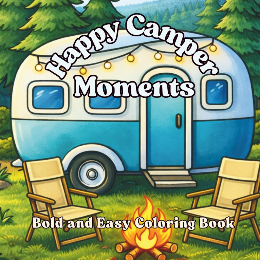 Happy Camper Moments: Escape into Nature with Bold and Easy Camping Scenes for Relaxation designed for Alcohol Markers