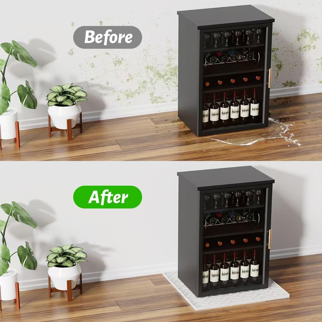 Mini Fridge Silicone Mat - 19.7"x19.7"x0.5" Non-Slip, Spill-Proof, Drip Prevention | Ideal for Refrigerators, Washing Machines, Dryers, Wine Coolers, and Dishwashers