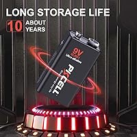 Vista 7 de PKCELL Paquete de 12 baterías de 9 voltios, batería ultra alcalina 6LR61 de 9 V para detector de humo, alarmas de humo, vida útil de 10 años