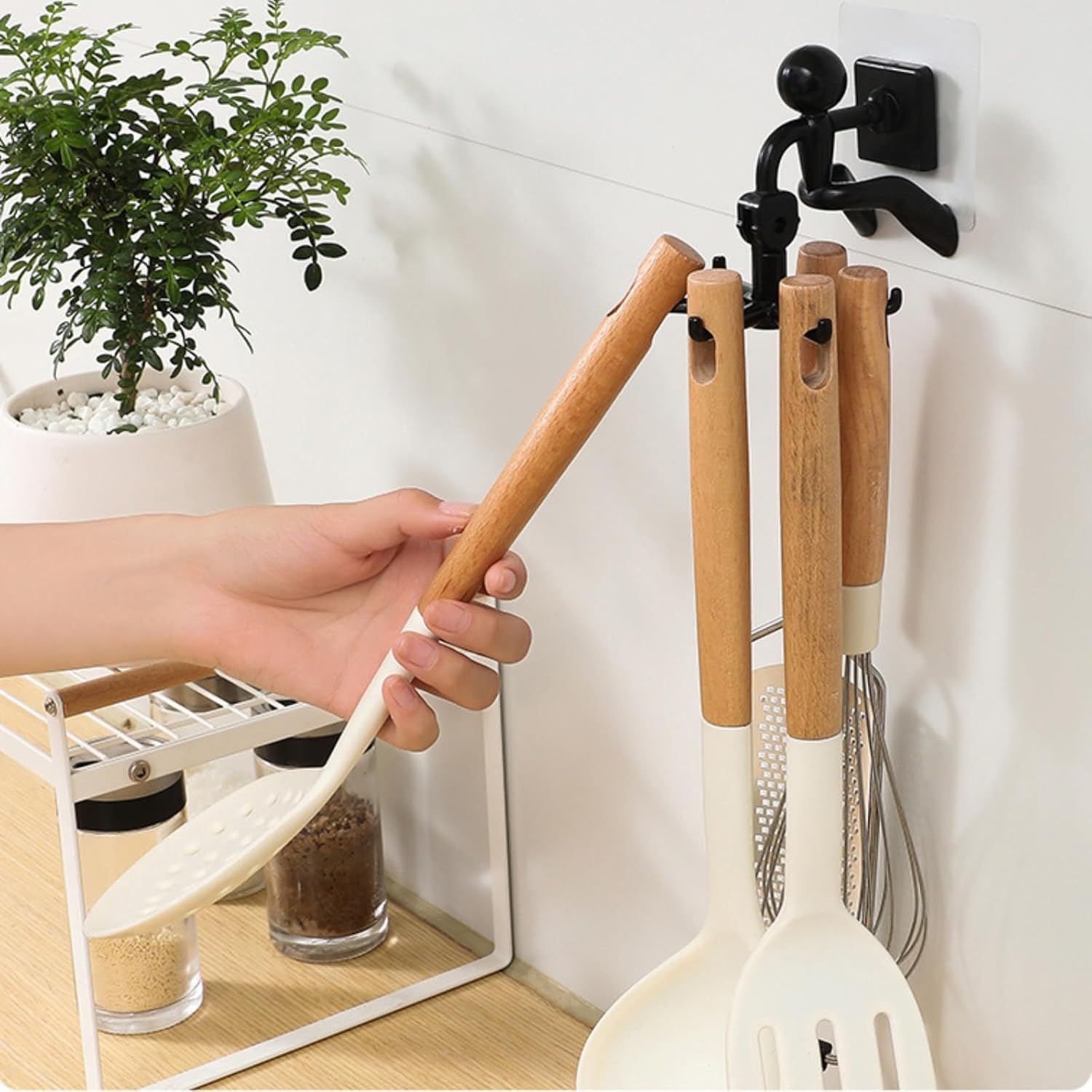 LUOWUYOU 360 °Rotation Utility Hooks, Under Kitchen