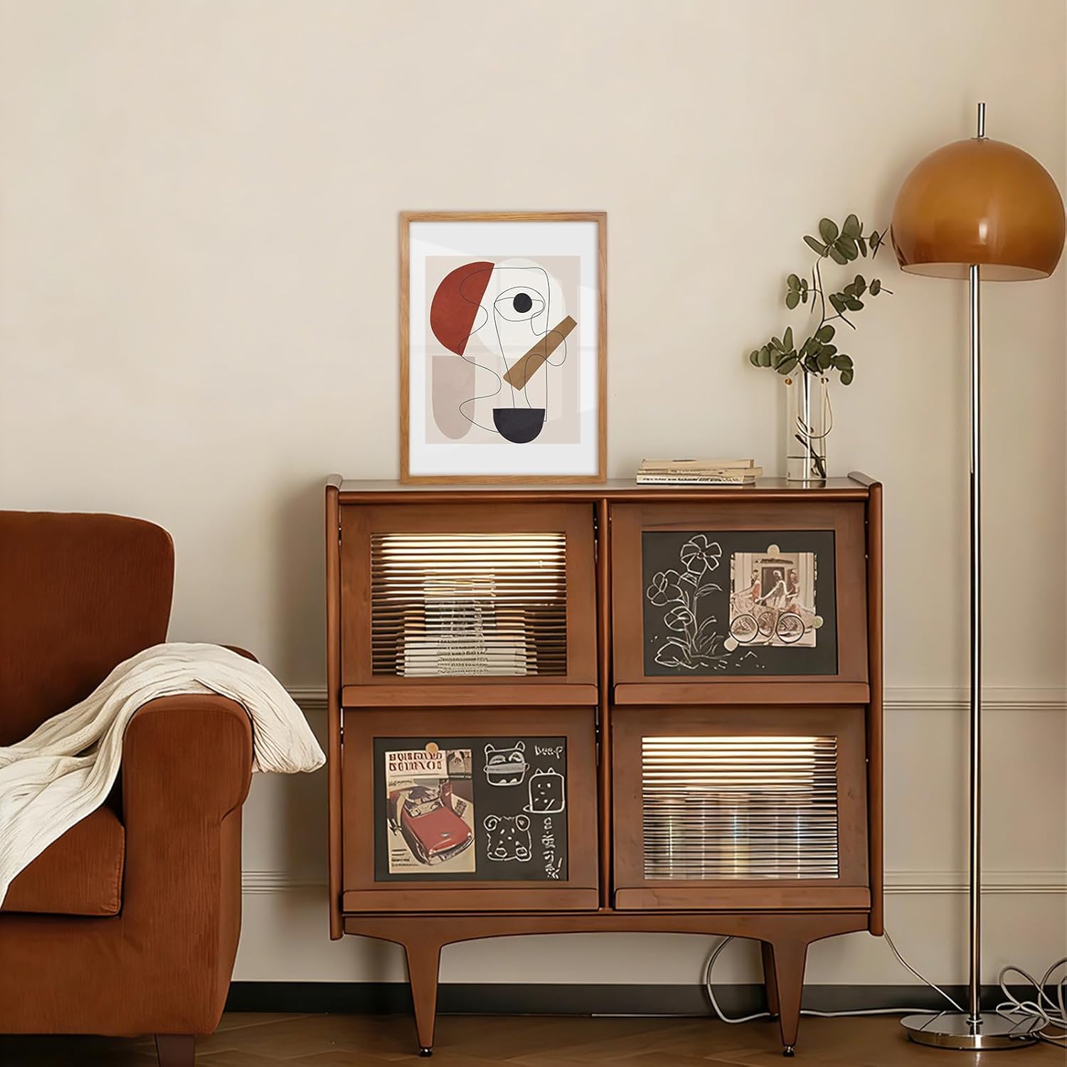 Oak Series 12x16 Solid Oak Picture Frame, Natural Grain Finish, Matted to 9.6x11.6, Gallery-Style Acrylic Front, Minimalist Narrow Border