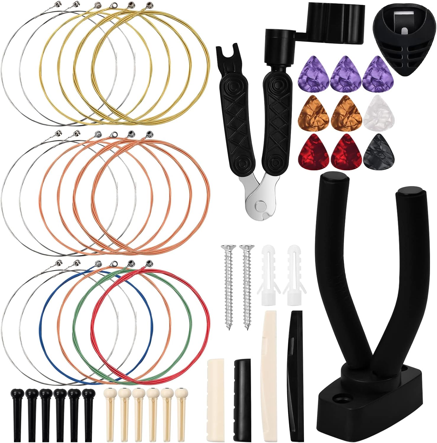 50 Pcs Guitar Accessories Kit, Guitar Tools Set Including Guitar Picks