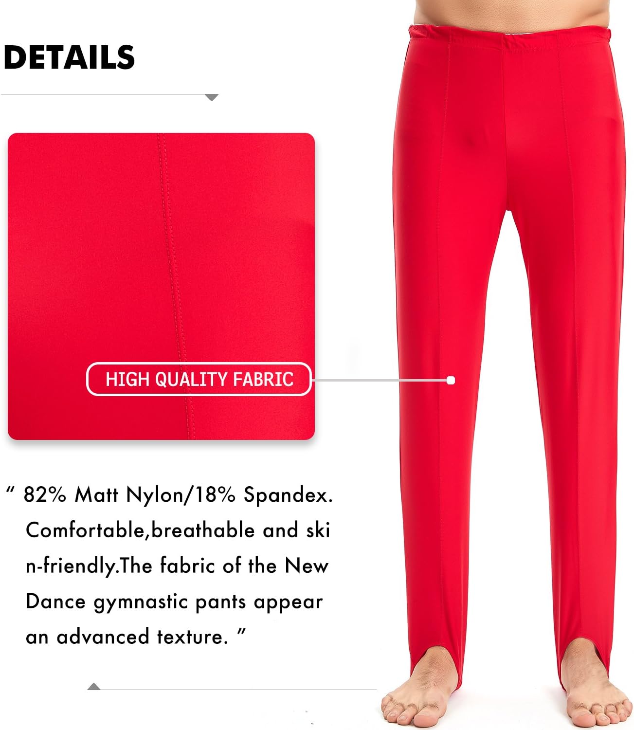 Mens and Boys Gymnastics Pants Leotard Youth Ballet Tights Stirrup Pants for Dance Yoga Practice Athletic