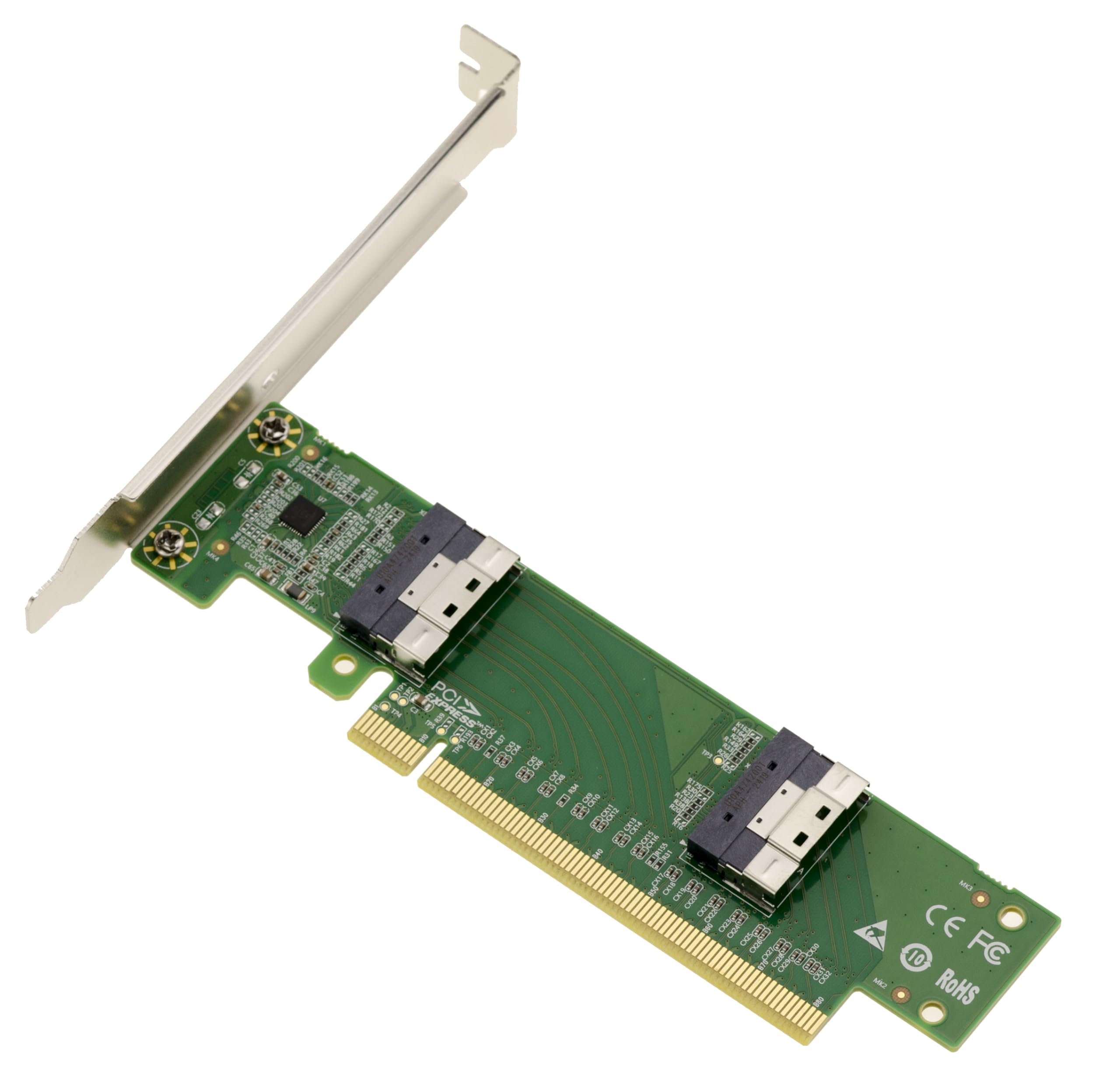 KALEA-INFORMATIQUE Adaptateur PCIe Gen4 2 Ports SFF-8654 | Adaptateur PCIe Gen4 vers double SlimSAS SFF8654