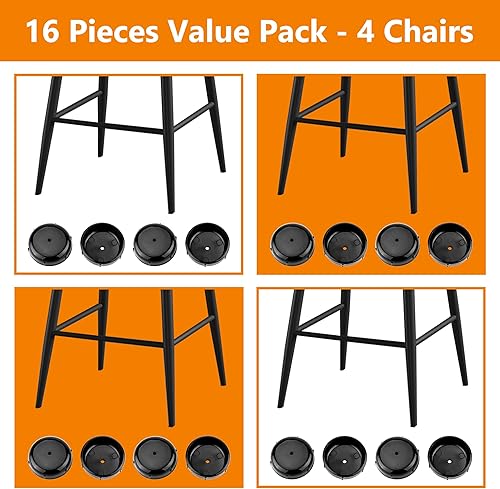 Miniatura 10 de Paquete de 16 tapas redondas de plástico para patas de muebles de patio de 1-12 pulgadas, tapas de patas de sillas de patio para sillas de patio,