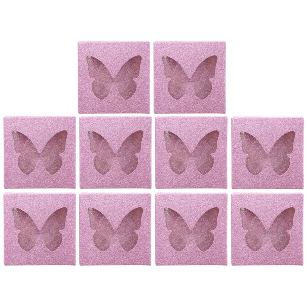 DOITOOL Butterfly Lash Cases 10-pack Empty Eyelash Box with Lash Tray and Paper Cards Square Eyelash Packaging Boxes for Clean Storage Makeup Travel and Gift Use 2.83 X 2.83 X 0.47 in