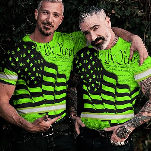 Miniatura 7 de Ropa de trabajo de seguridad con nombre personalizado de alta visibilidad para trabajadores, corredores, camioneros, patrióticos