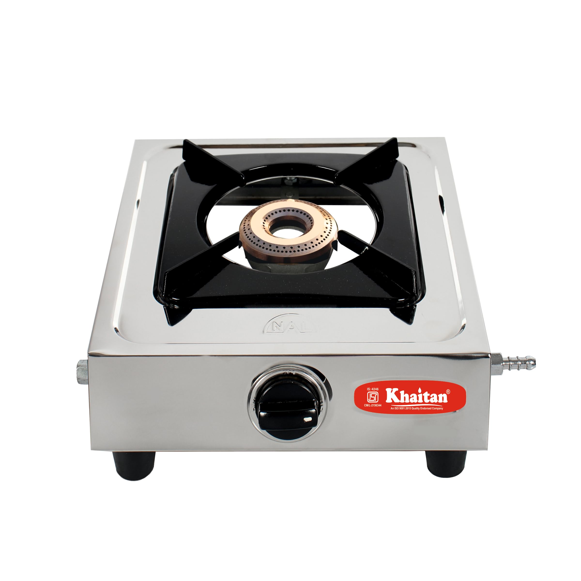 Khaitan1 Burner Classic Stainless Steel Manual Gas Stove 1 Year Warranty (ISI Certified & BIS Approved)