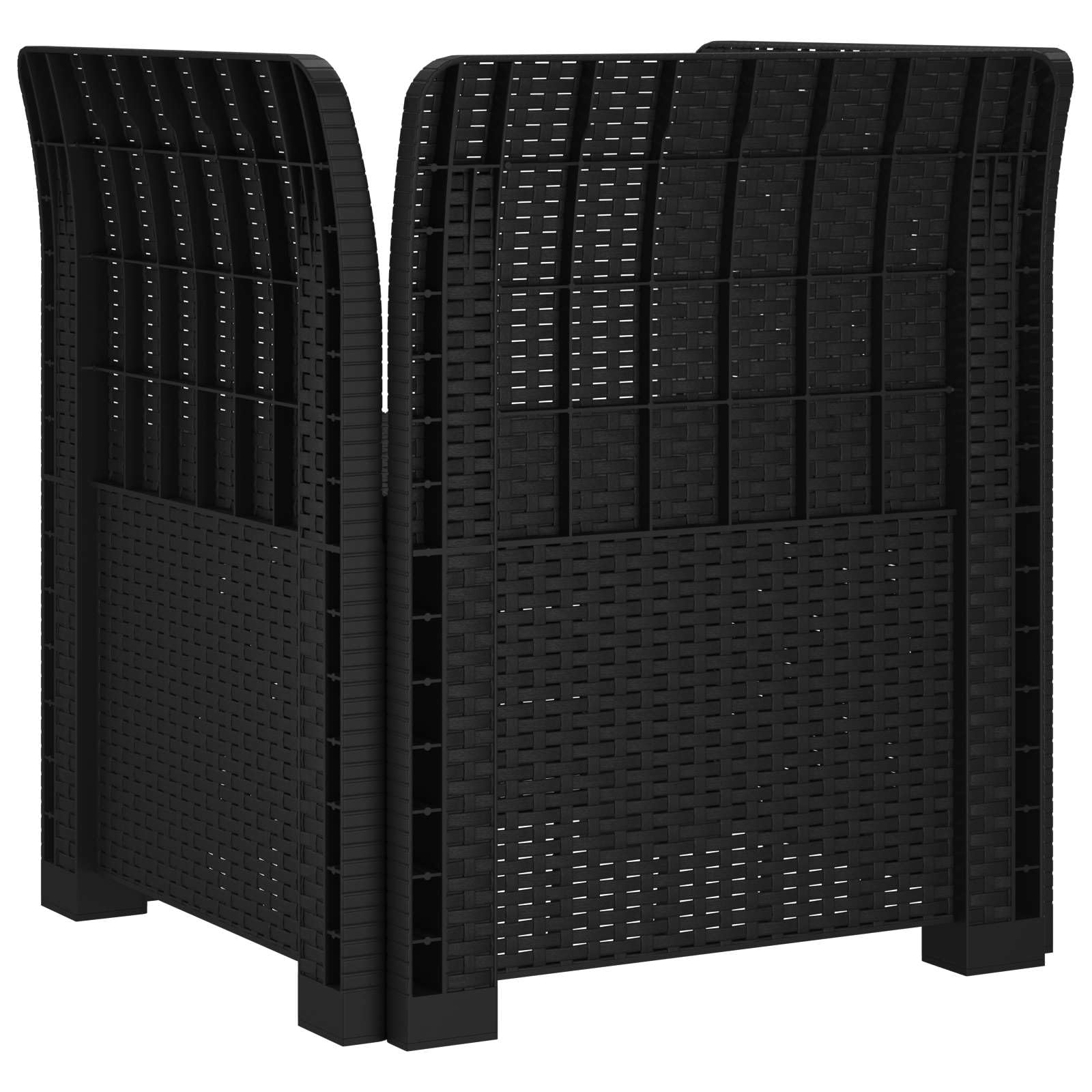Sessel, 1-Sitzer, Rattan-Look, Polypropylen, Anthrazit | Langlebige Struktur, Kissen inklusive, für Garten, Balkon, Veranda, Montage erforderlich