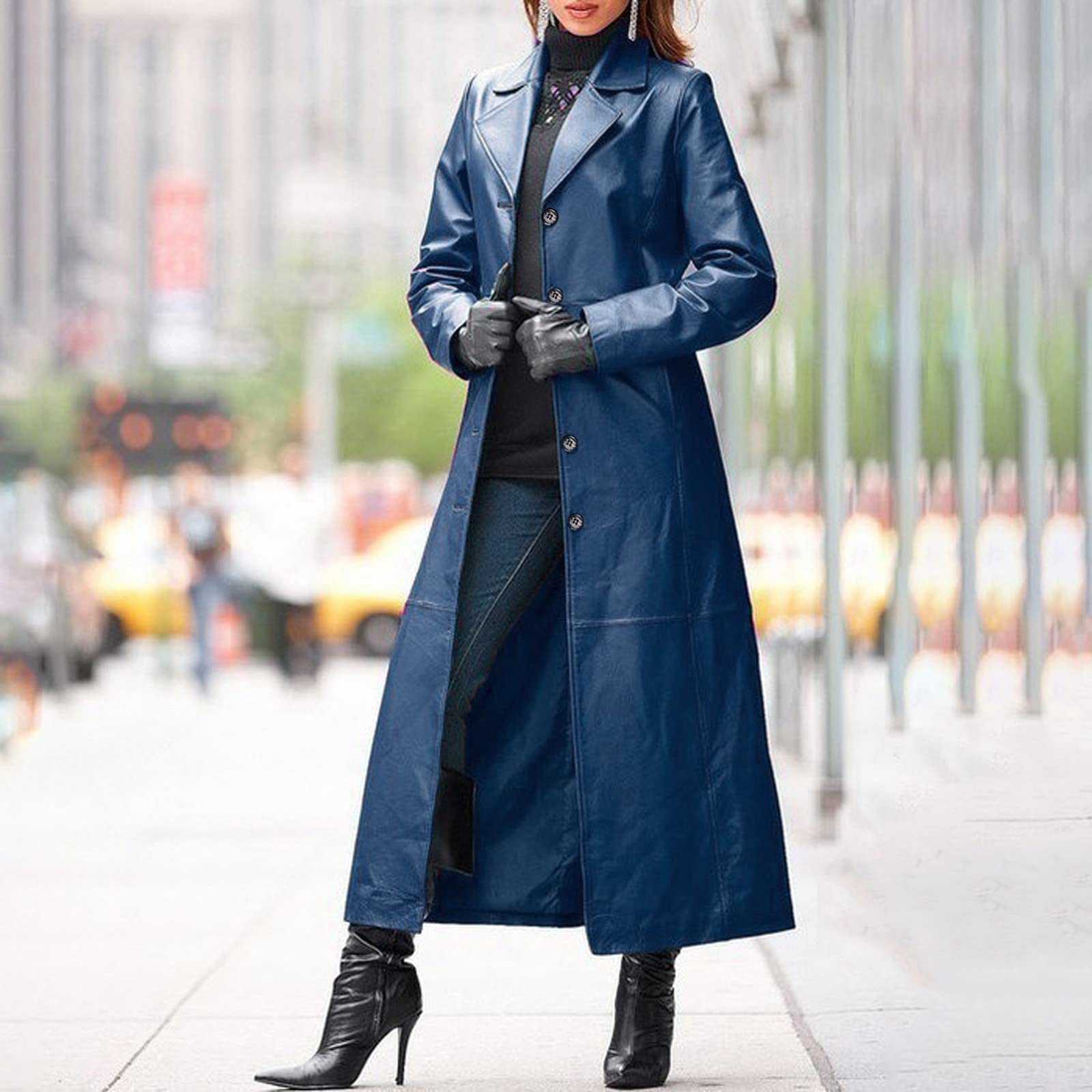 giacca a vento da donna Taglie Forti Trench Donna giacca autunnale per transizione Autunnale Trenchcoat con risvolto e maniche lunghe Cappotto Softshell Coat Calda con Tasche