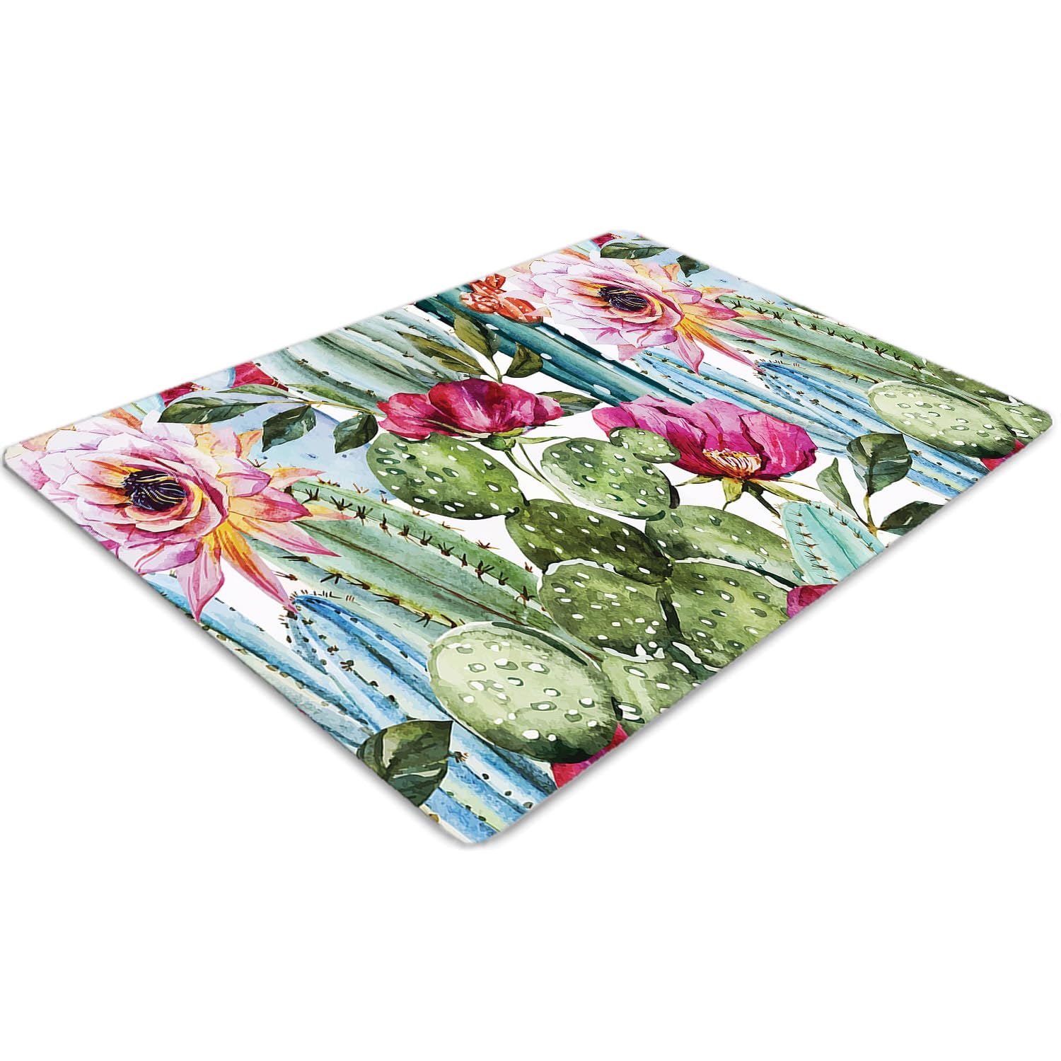 Tapis de chaise de bureau fleurs de cactus idéal pour le télétravail