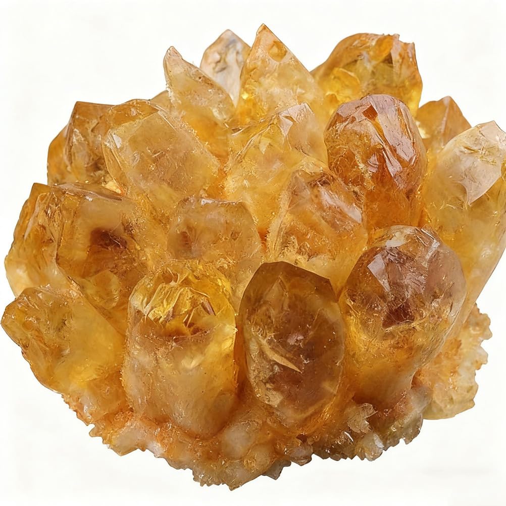 ITCLEYMDZV Citrine Raw Crystals, Large Rough Stones Crystal for Tumbling, Cabbing, Fountain, Decoration, Polishing, Wire Wrapping, Display Decor for Home,Dark Yellow,200g