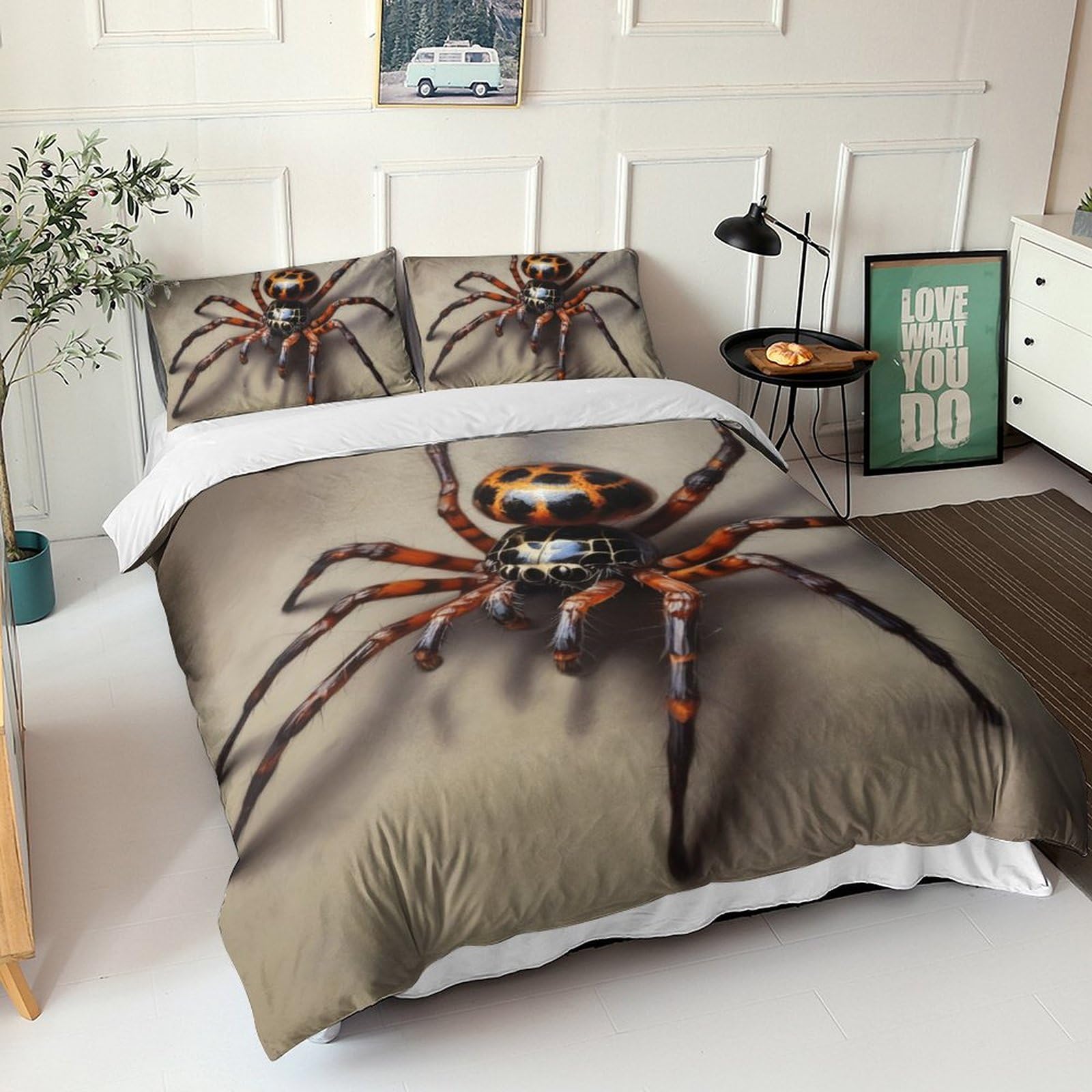 Housse de couette 3D spider avec taies pour lit adolescent et adulte