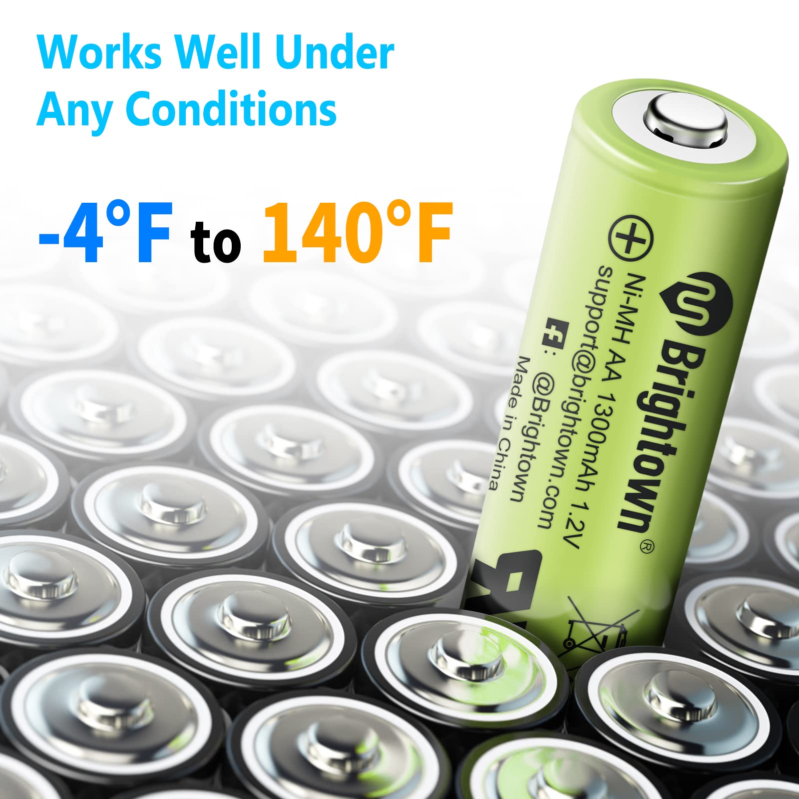 Rechargeable AA Battery 1.2V, Double A Battery for Solar Lights