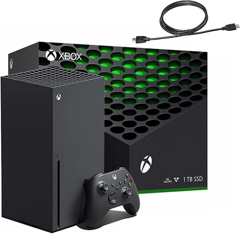 Microsoft Xbox Series X 1TB + 1 Controle Sem Fio - Compatível com Milhares de Jogos, Desempenho Ajustado, Jogos Verdadeiros 4K, Até 120 FPS - Cabo HDMI