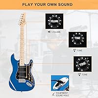 Vista 51 de GLARRY Full Size Electric Guitar for Music Lover Beginner with 20W Amp and Accessories Pack Guitar Bag (White)