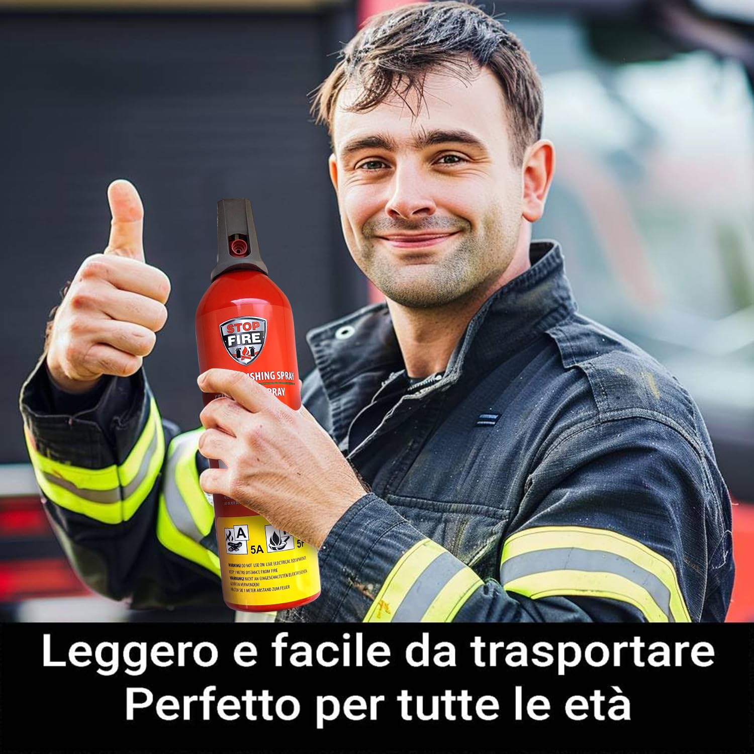 Piccolo estintore per auto, mini estintore per barca, estintore per camper, estintore elettrico, Aerosol 5 in 1 per tutti gli incendi, estintore commerciale, estintore ad acqua da 750ml