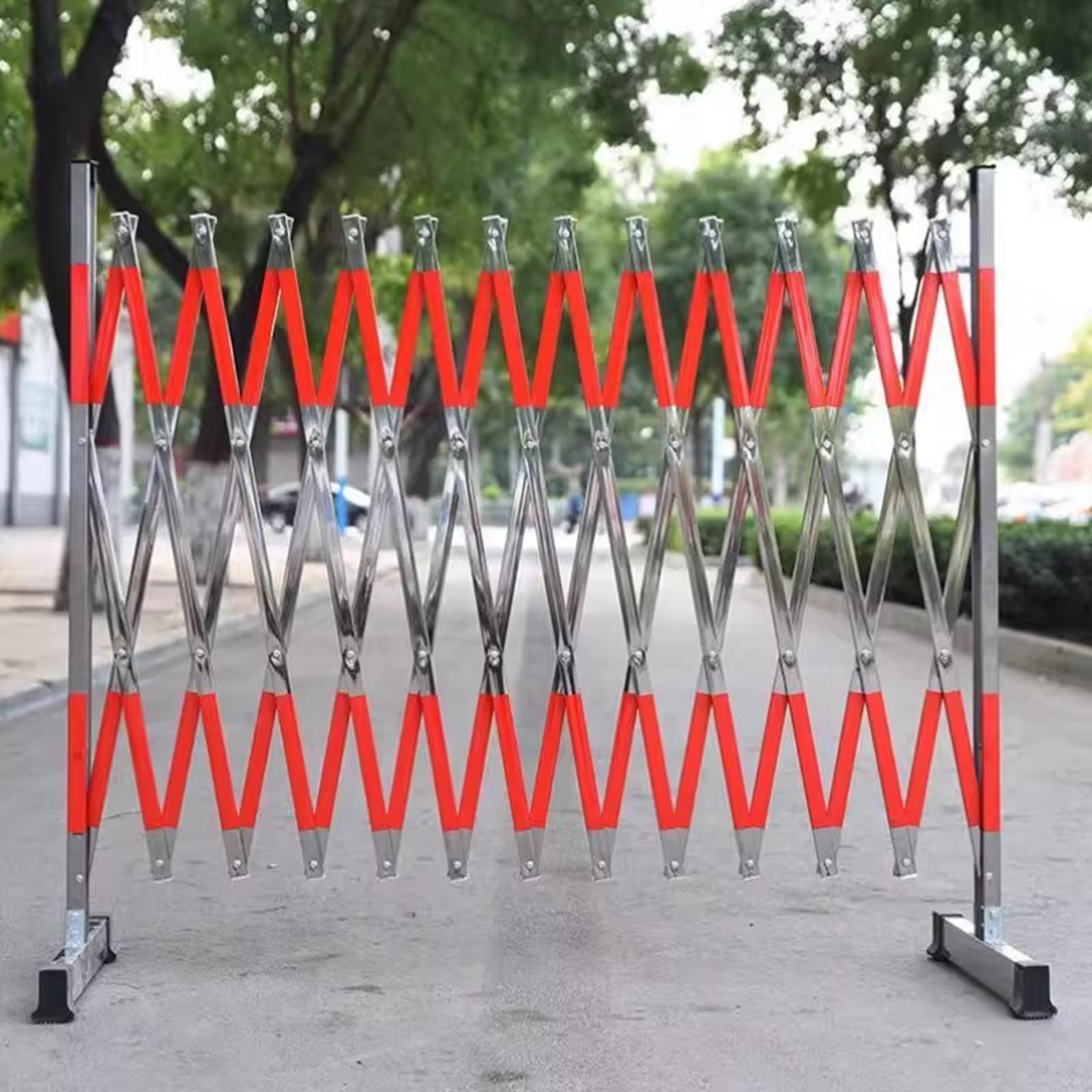 Barrière de sécurité routière extensible portable pour travaux et usines