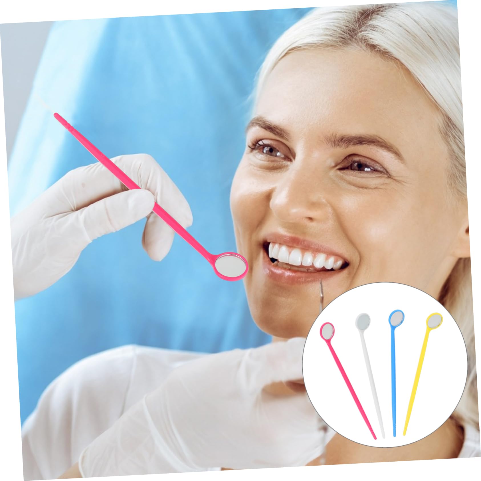 Amosfun 3 Set Kit Di Specchietti Orali Per Denti Strumento A Forma Di Dentista Riflettore Intraorale Per Adulti Con Specchietti Monouso Morbidi Specchietti Per Visita Orale 20 pezzi*3