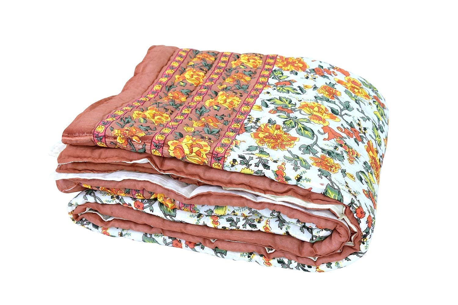 Rajasthani Traditional Famous Jaipuri Beautiful Floral Print Rajai 100% Pure Cotton Quilt Single Bed Blanket,Razai, Ac Comforter Rajasthani Traditional Famous Jaipuri Beautiful Floral Print Rajai 100% Pure Cotton Quilt Single Bed Blanket,Razai, Ac Comforter