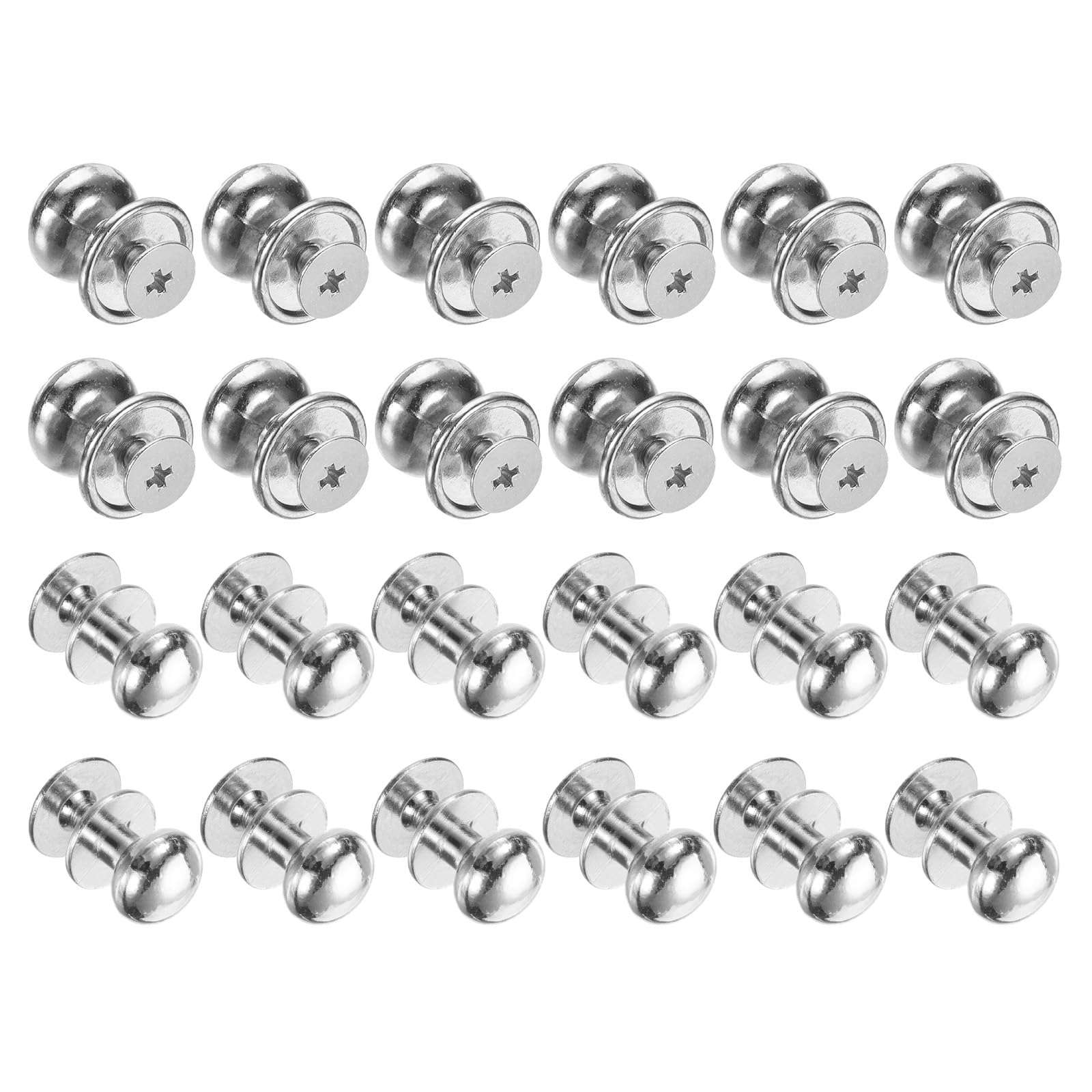 Mini boutons ronds argentés 1,2x1,3 cm pour tiroir et boîte à bijoux | Lot de 24