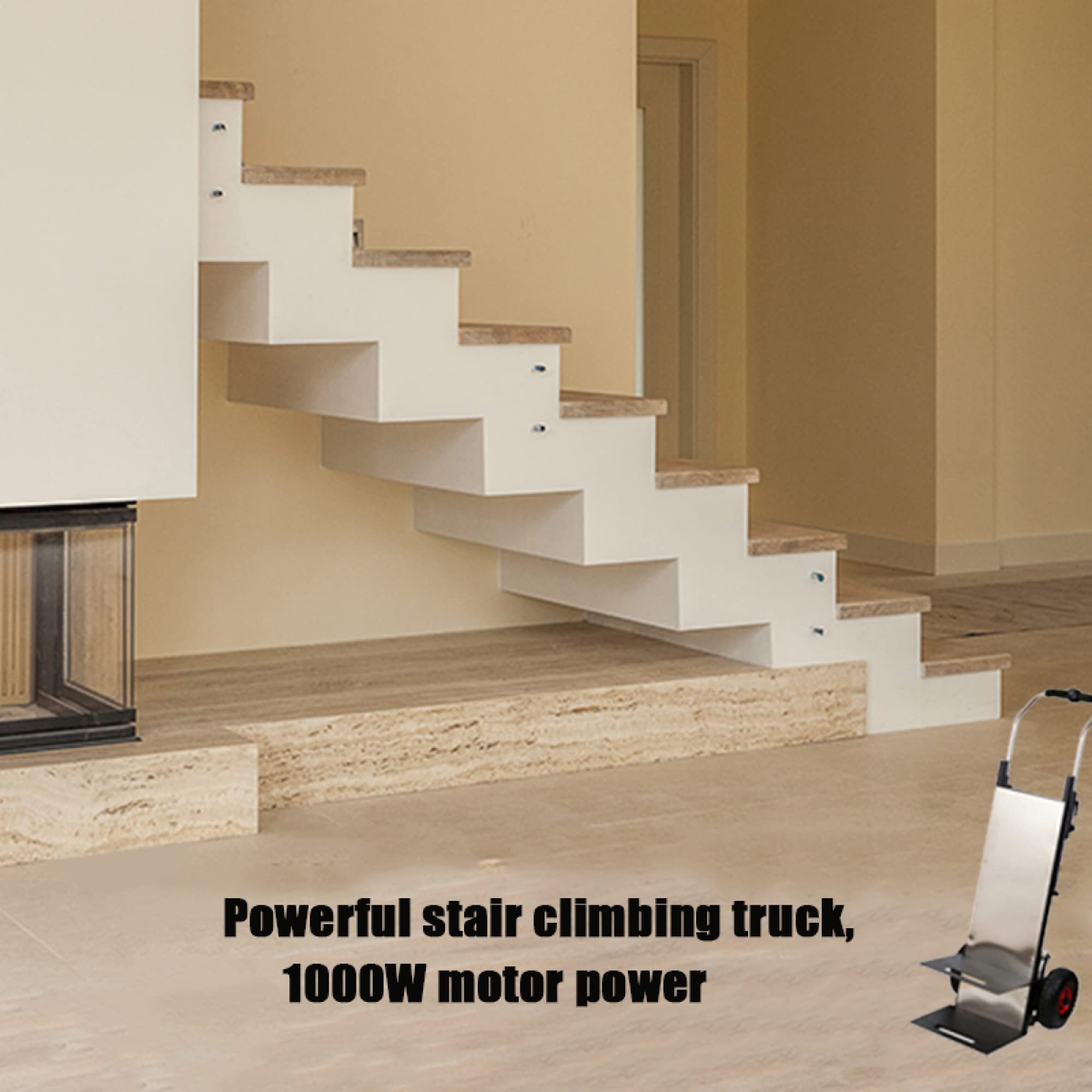 Carrello saliscale elettrico 770lb carico massimo scalatore per scale per impieghi gravosi motore 48V 30AH alimentato a batteria per magazzino di distribuzione logistica in movimento per famiglie