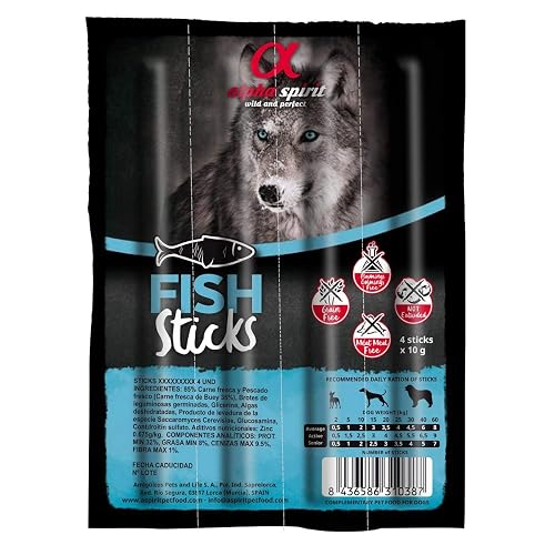 Alpha Spirit Snack de Pescado para Perros - 4 Barritas