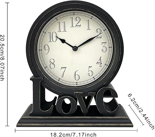 Miniatura 5 de Desk Clock Analog Silent European Style Classic Decorative Retro for Table Living Room Kitchen Desktop- Style a