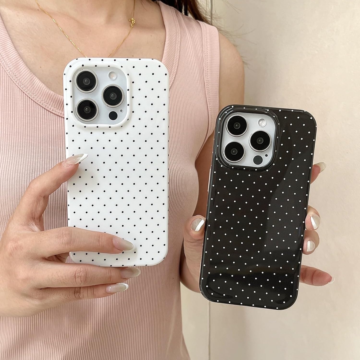 White Polka Dot Phone Case for iPhone 16 Pro image 5