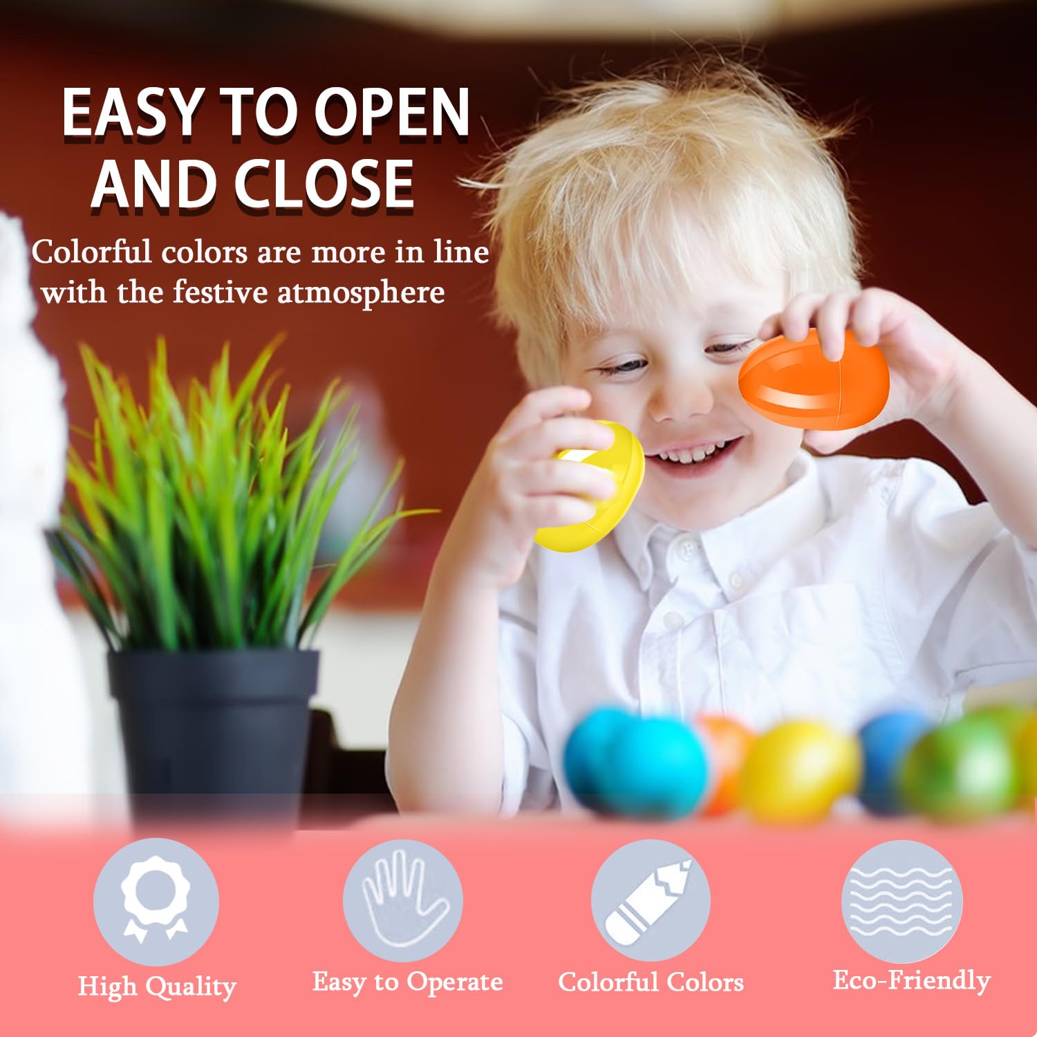 KEELYY 24 PCS Uova di Pasqua da Riempire, 8cm Uova di Plastica Apribili, Guscio Uovo di Pasqua, per Pasqua Regali di Caccia e Caramelle per Bambini