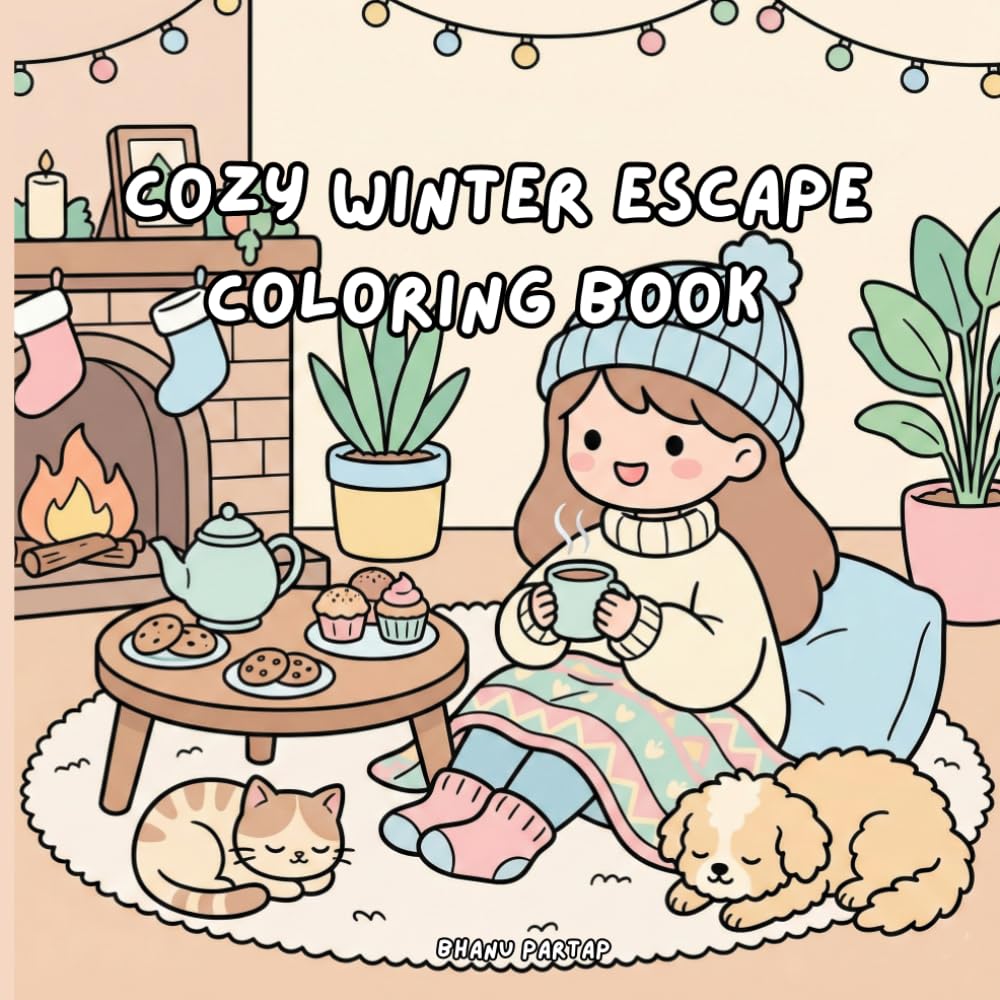 Cozy Winter Escape Coloring Book: Relaxing Winter Scenes and Cozy Designs for Stress Relief and Creative Escape For Teens And Adults