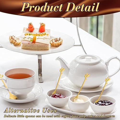Miniatura 10 de Demitasse - 100 cucharas de café expreso de acero inoxidable a granel, pequeñas cucharas de postre de 4.33 pulgadas para postre de cocina, té,