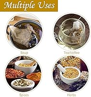 Vista 6 de TUZAZO Bolsas de Té Reutilizables - Paquete de 24 Bolsas de Gasa de Algodón Natural Sin Blanquear de Muselina Tipo Saquito para Colar Café Té e