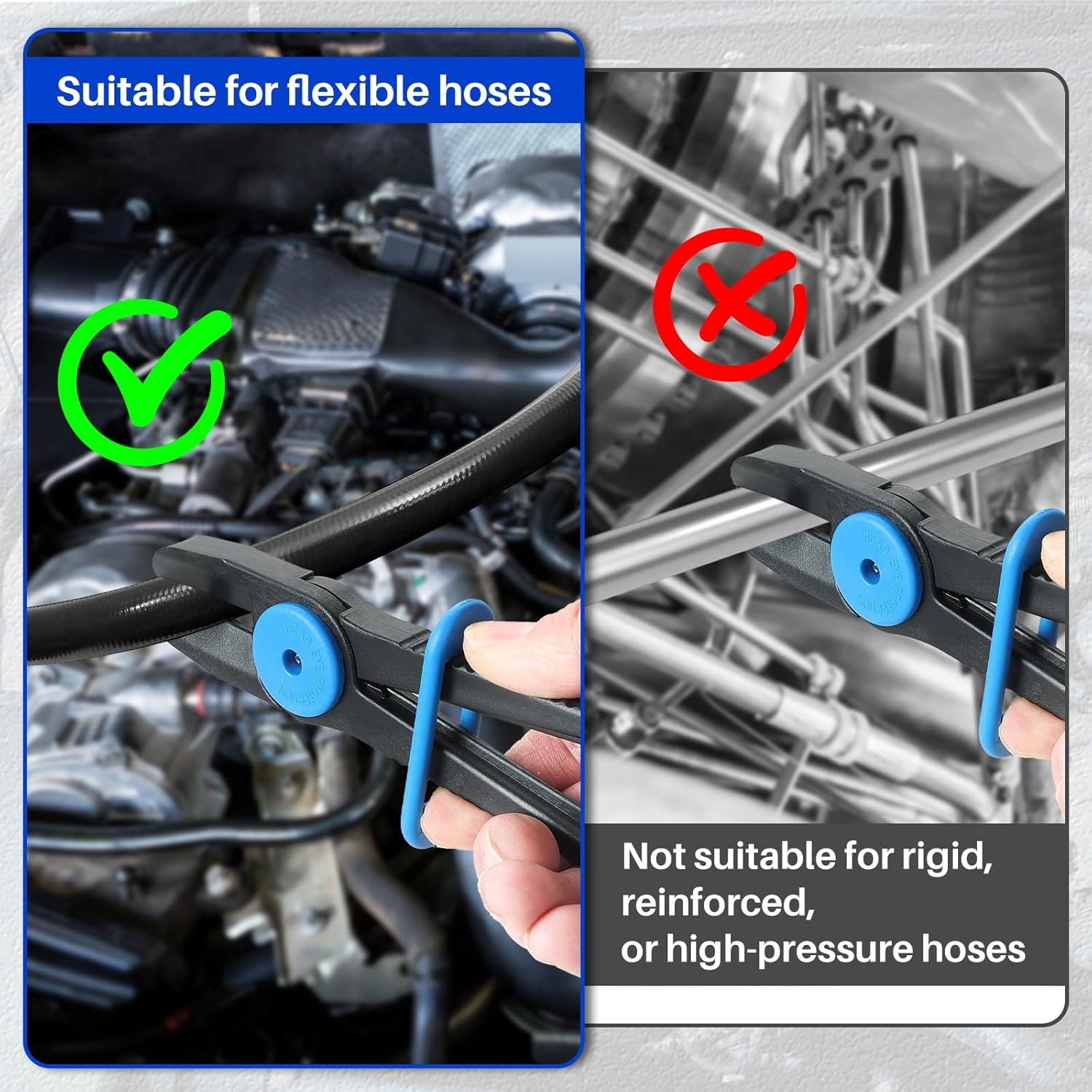 DASBET 3 Pack Hose Pinch Off Pliers | Straight Fuel Line Clamp Pliers Set for Fuel, Gas, Brake, Radiator, and Coolant Hoses