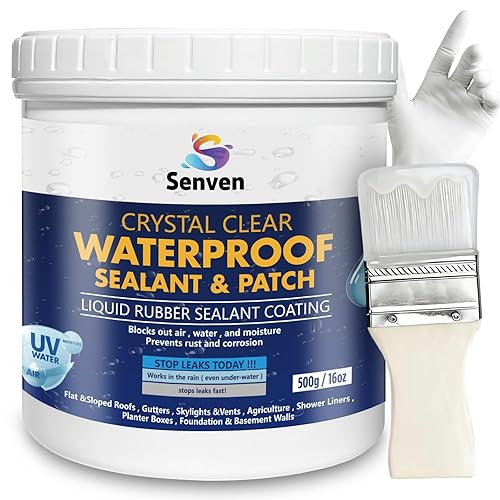 Miniatura 9 de Sellador impermeable negro, revestimiento impermeable de 35 onzas, revestimiento de reparación de fugas para planos, metal, techos, cimientos