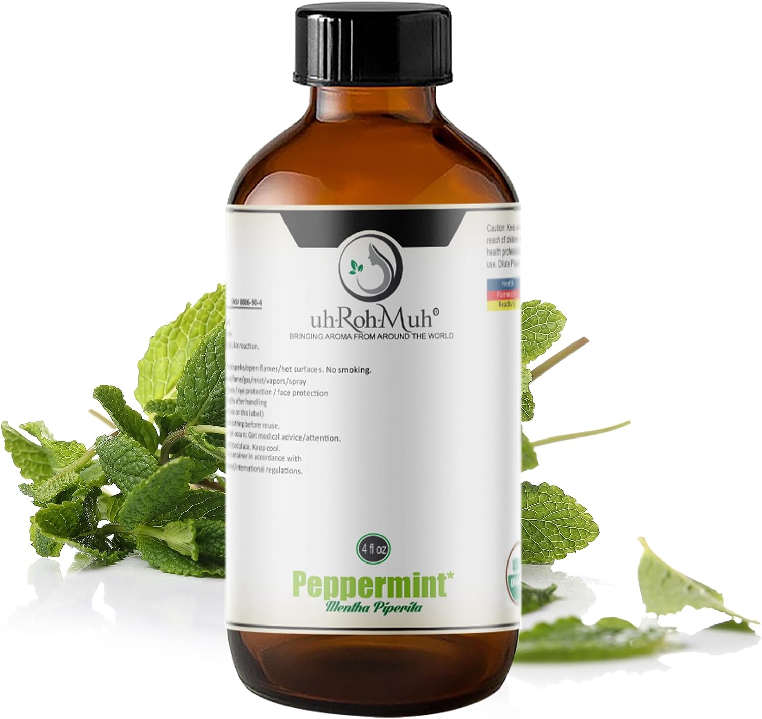 Organic Rectified Peppermint Essential Oil - 100% Pure and Natural, USA-Sourced Food Grade Oil for Culinary Delights, Aromatherapy, Hair Growth, Skin Care, and Therapeutic Massage 5ml