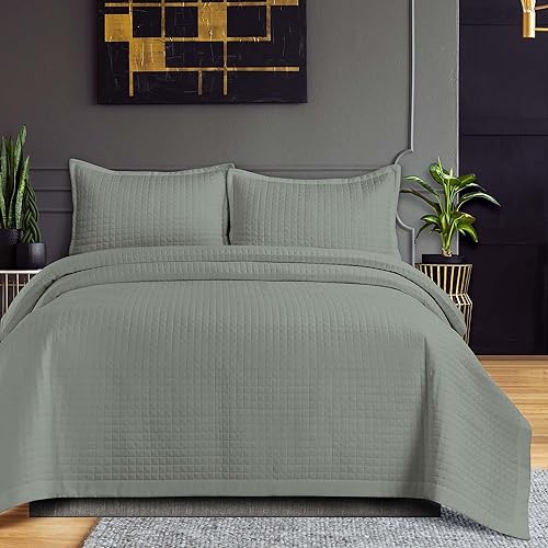Miniatura 8 de Tribeca Living Juego de edredón tamaño Queen de gran tamaño, juego de ropa de cama suave de 3 piezas, incluye una colcha y dos fundas de almohada
