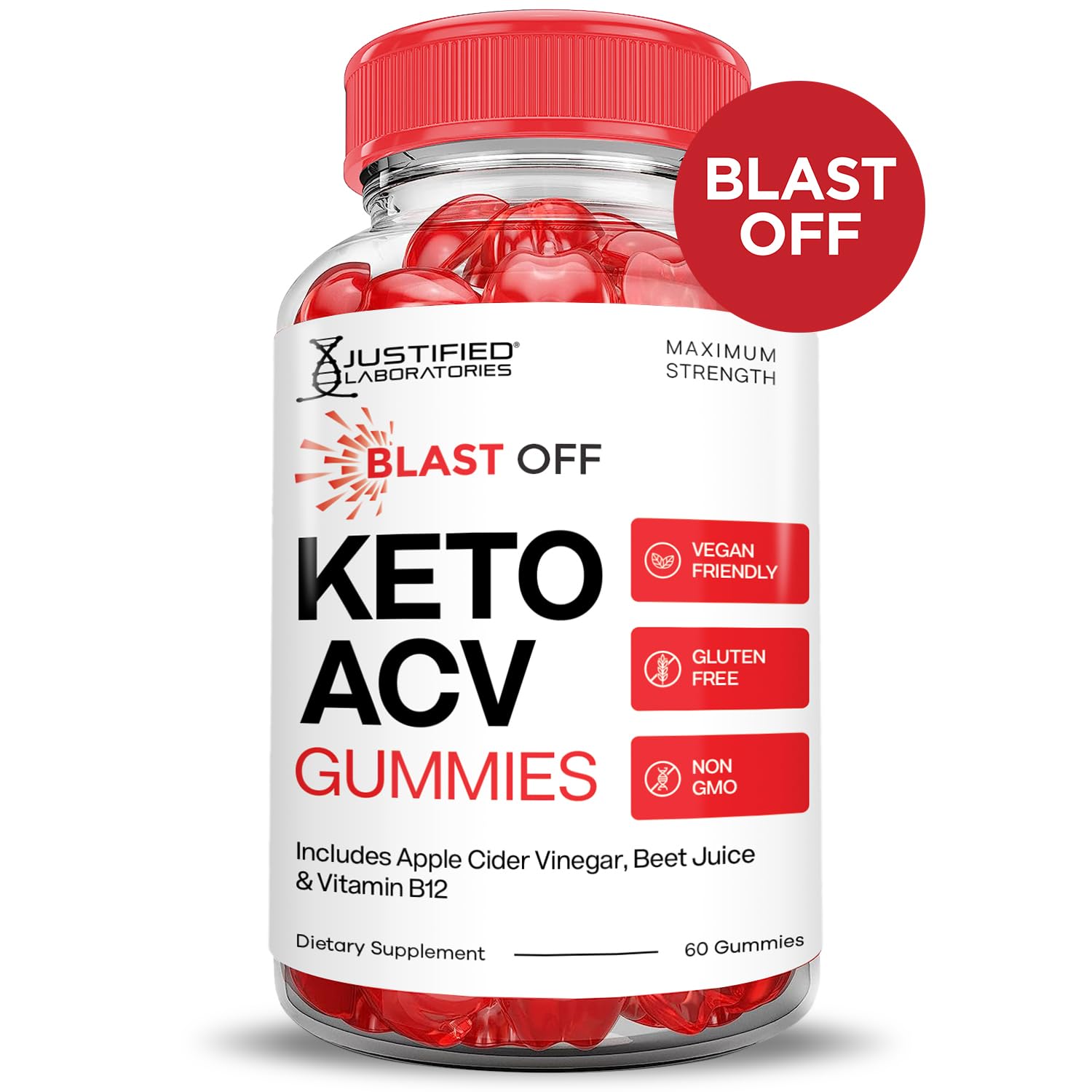 (2 Pack) Blast Off Keto ACV Gummies Advanced Formula 1000MG Blast Keto Gummies Apple Cider Vinegar Formulated with Pomegranate Beet Juice Powder B12 Vegan Non GMO 120 Gummys