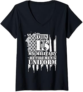 Womens Retirement: This Is My Military Retirement Unifor... Veteran V-Neck T-Shirt