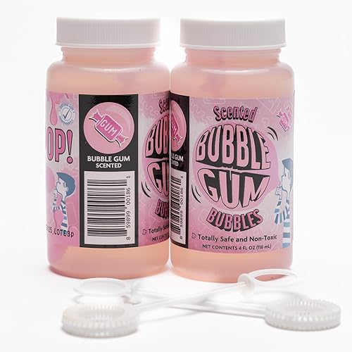 Miniatura 3 de Atomic Bubbles Bubble Love Bubblegum - Paquete de 2 botellas de 4 onzas, varita de gran tamaño, eventos para niños, recuerdos de fiesta, interior y