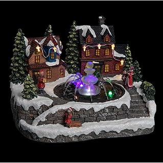 FEERIC LIGHTS & CHRISTMAS Pueblo de Navidad Fuente y niños 10 LED + Transformador