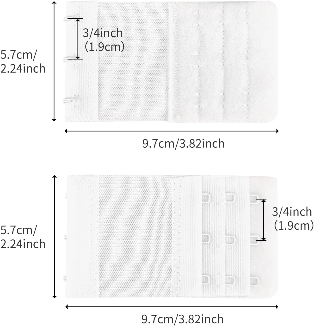 Comfort Stretch Bra Extenders for Women - 2 to 6 Hook Options, Soft & Expandable Back Band Extender Straps