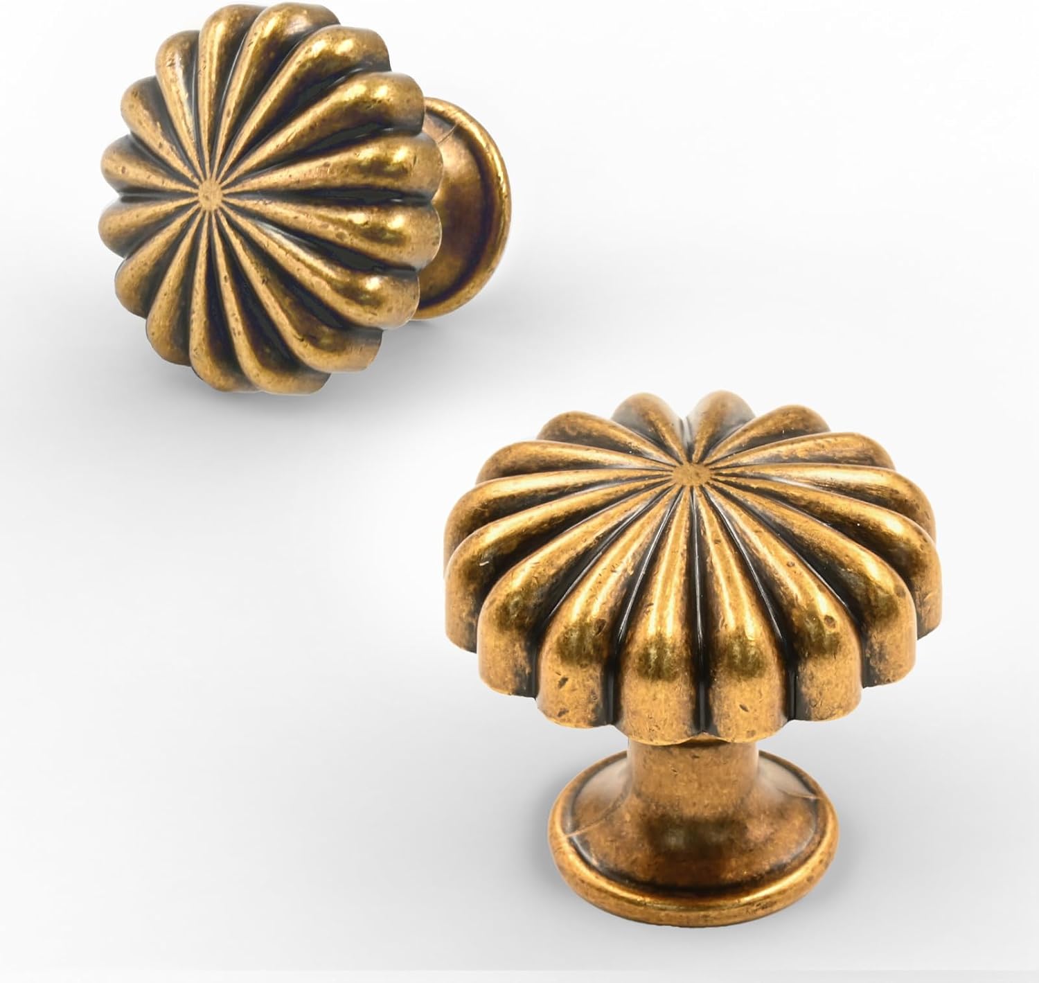 Asidrama 10 Pack Champagne Bronze Kitchen Cabinet Knobs - Dresser & Drawer Knobs - Zinc Finish