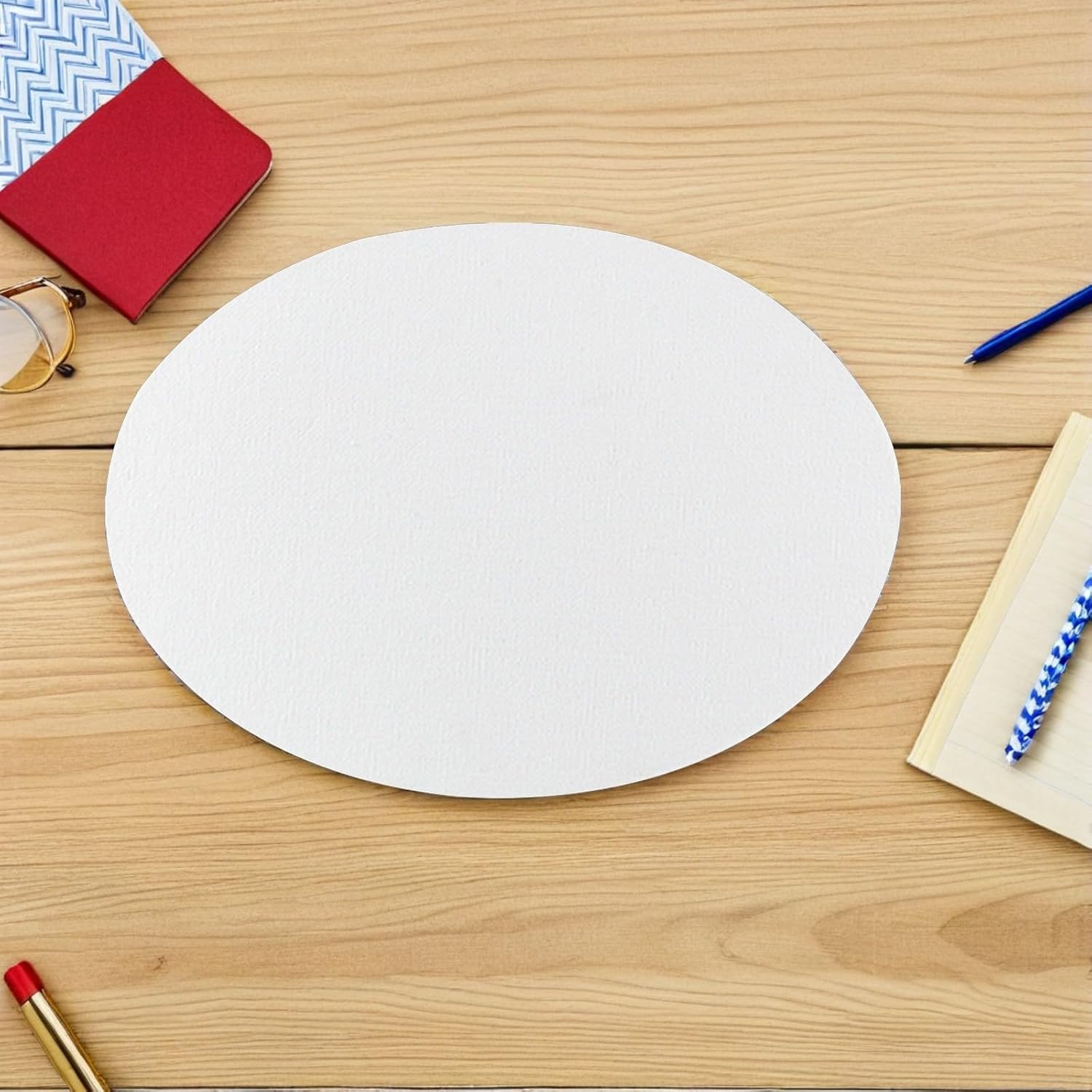 2pcs White Board Cotton Canvas Pad Oval, Mini for Students and Artists
