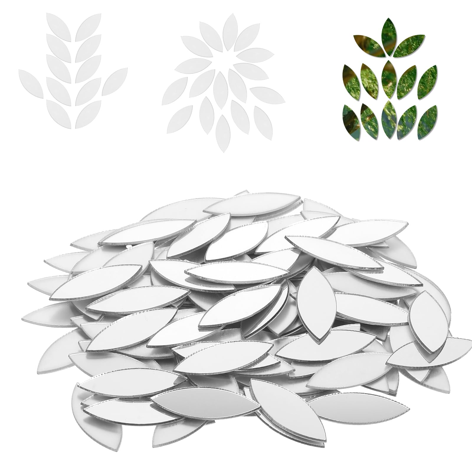 Small Leaf Shape Mirrors for Crafts, 200 Pieces, 1.3 x 2.5 cm, Craft Mirrors, Mirror Tiles, Self-Adhesive, Fancy Acrylic Mini Mirror Pieces for Crafts, Disco Ball, Mirror Tiles for Crafts-image-40