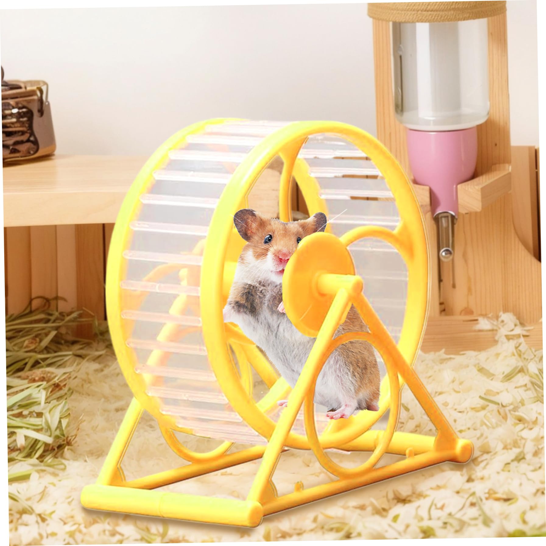 Ruota Silenziosa Per Criceti Nani - Gioco Esercizio Con Supporto - Design Traspirante E Sicuro - Giallo - Foto 9