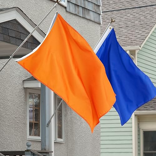 Miniatura 2 de Mixweer Juego de 5 banderas multicolor de color sólido de 2 x 3 pies, pancarta de color puro con ojales para césped al aire libre, jardín, patio