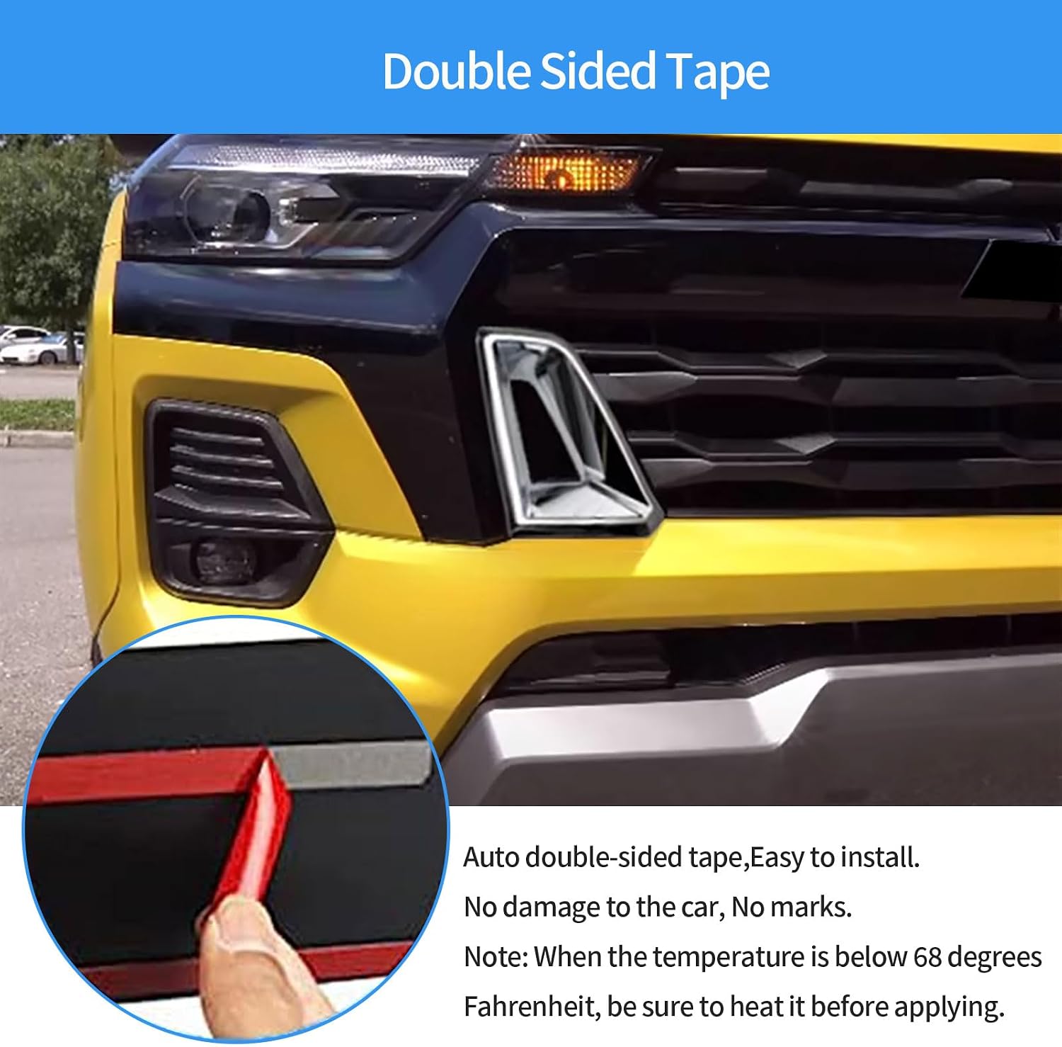 Car Accessories Compatible With Chevrolet New Colorado WT/LT/Trail Boss/Z71 2026 2025 2024 2023 Exterior Front Grille Vents Air Outlet Cover Trims ABS 2PCS(Glossy Chrome Style) Not Fit ZR2
