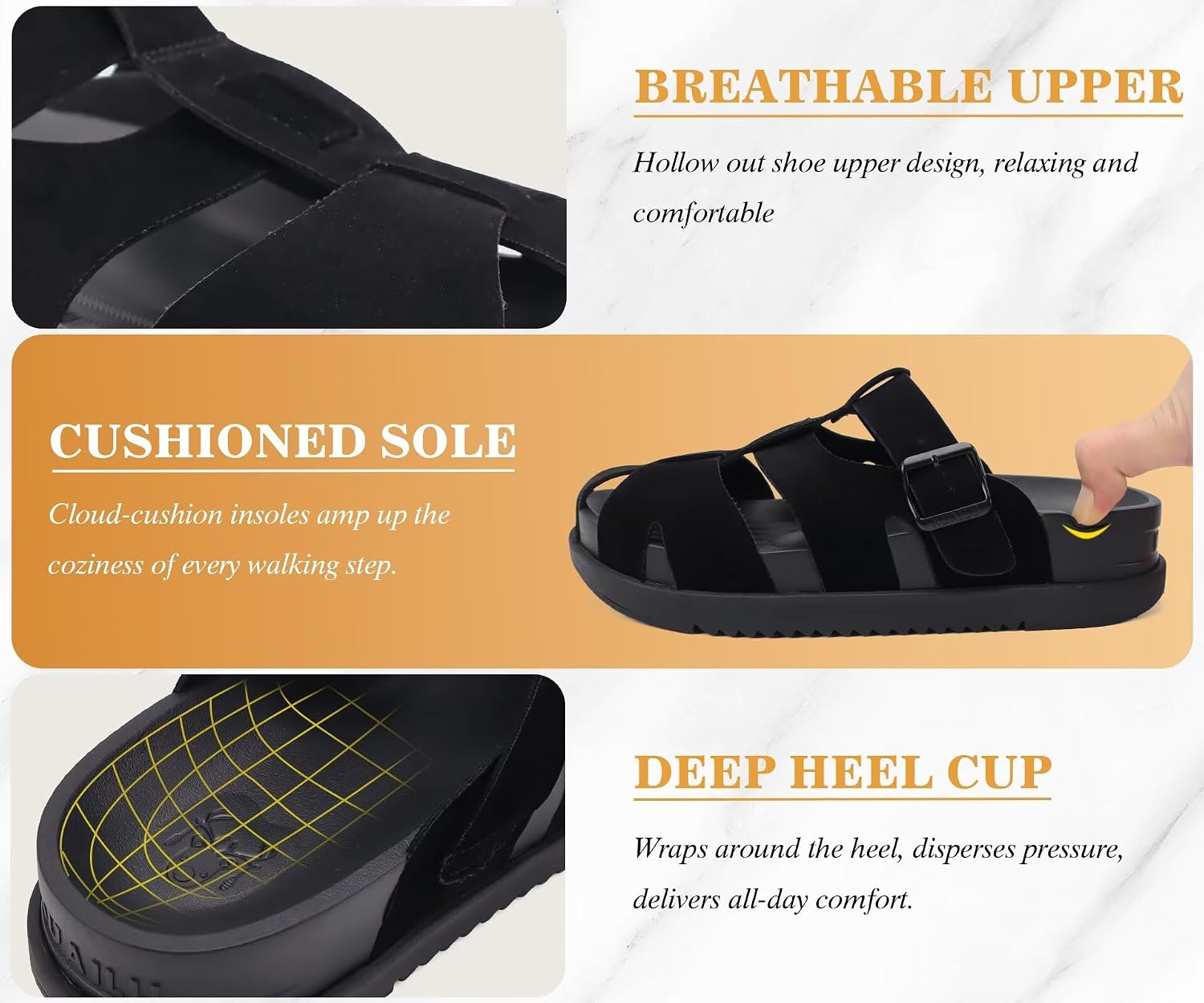 KuaiLu Womens Clog Sandals Comfortable Arch Support Chic Platform Slides